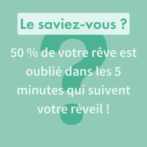 Le saviez-vous?
50% des rêves sont oubliés dans les 5 minutes après notre réveil !

#lesaviezvous #curiosité #reves #memoire #fascinant #sommeil #nuit #literie #matelas